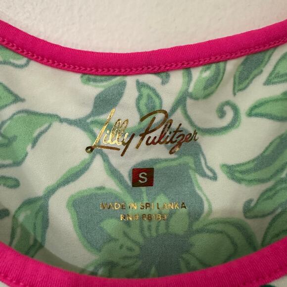 S Lilly Pulitzer Green Print Margene PJ Short Sleeved Sleep Dress - Picture 4 of 4